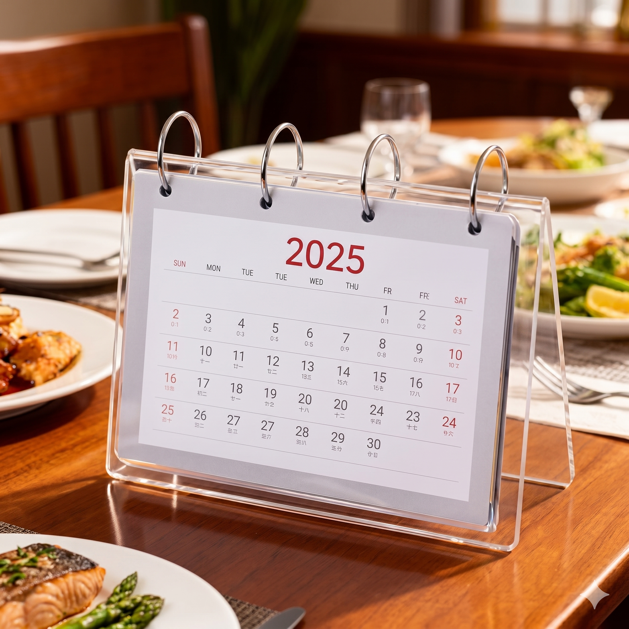Calendar with Plastic Holder