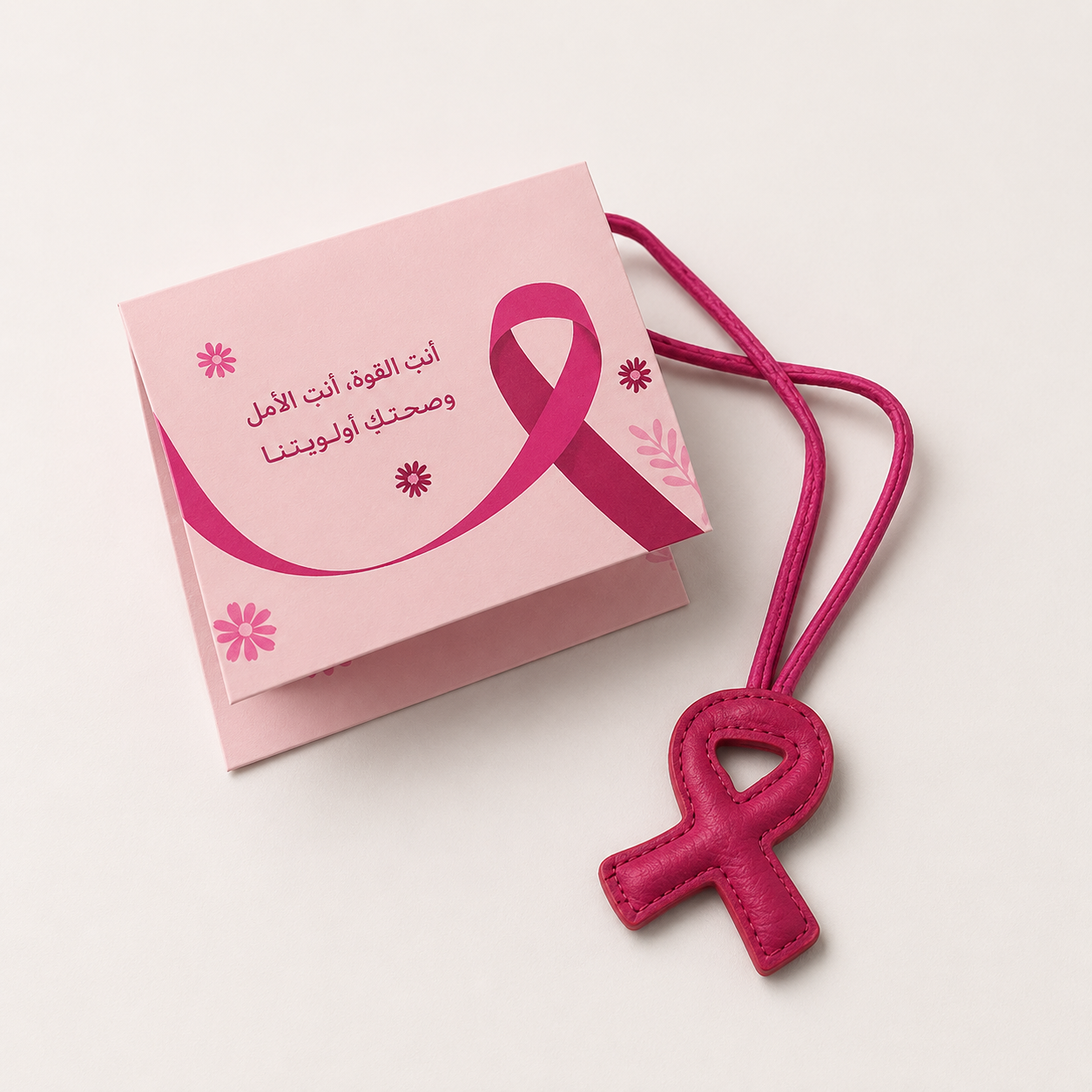 Pink October Ribbon Bag Tag